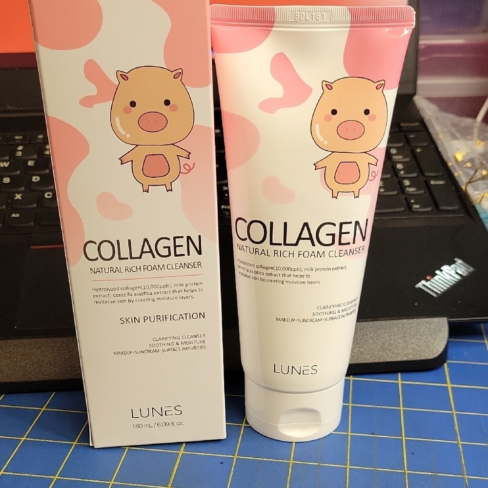 Lunes Collagen Natural Rich Foam Cleanser 180ml New